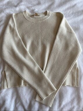 Michael Kors Cream Waffle-Knit Crewneck Sweater